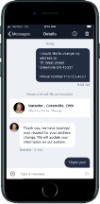 mobile phone showing in app conversation