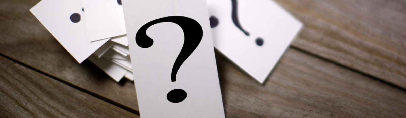 question marks on cards